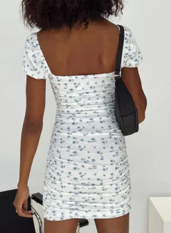 Princess Polly Charvi Mini Dress  Blue Floral Best
