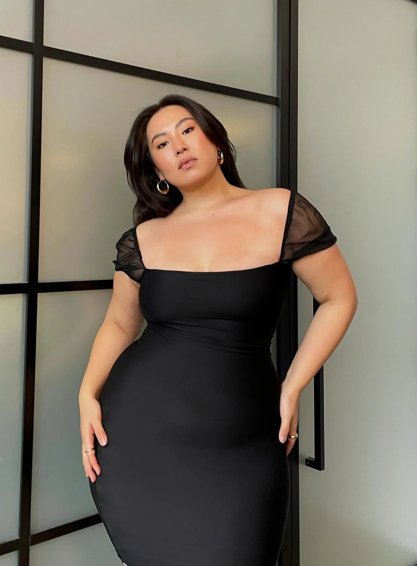 Princess Polly Charvi Mini Dresscurve Black Sale
