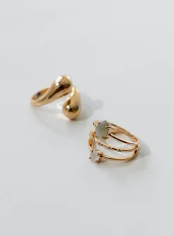 Princess Polly Chelo Ring Set  Gold Flash Sale