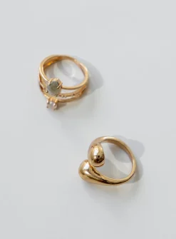 Princess Polly Chelo Ring Set  Gold Flash Sale