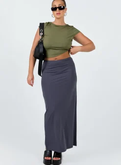 Princess Polly Chipla Maxi Skirt  Slate Sale