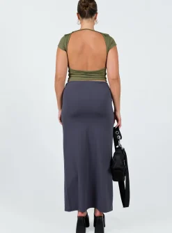 Princess Polly Chipla Maxi Skirt Slate Sale