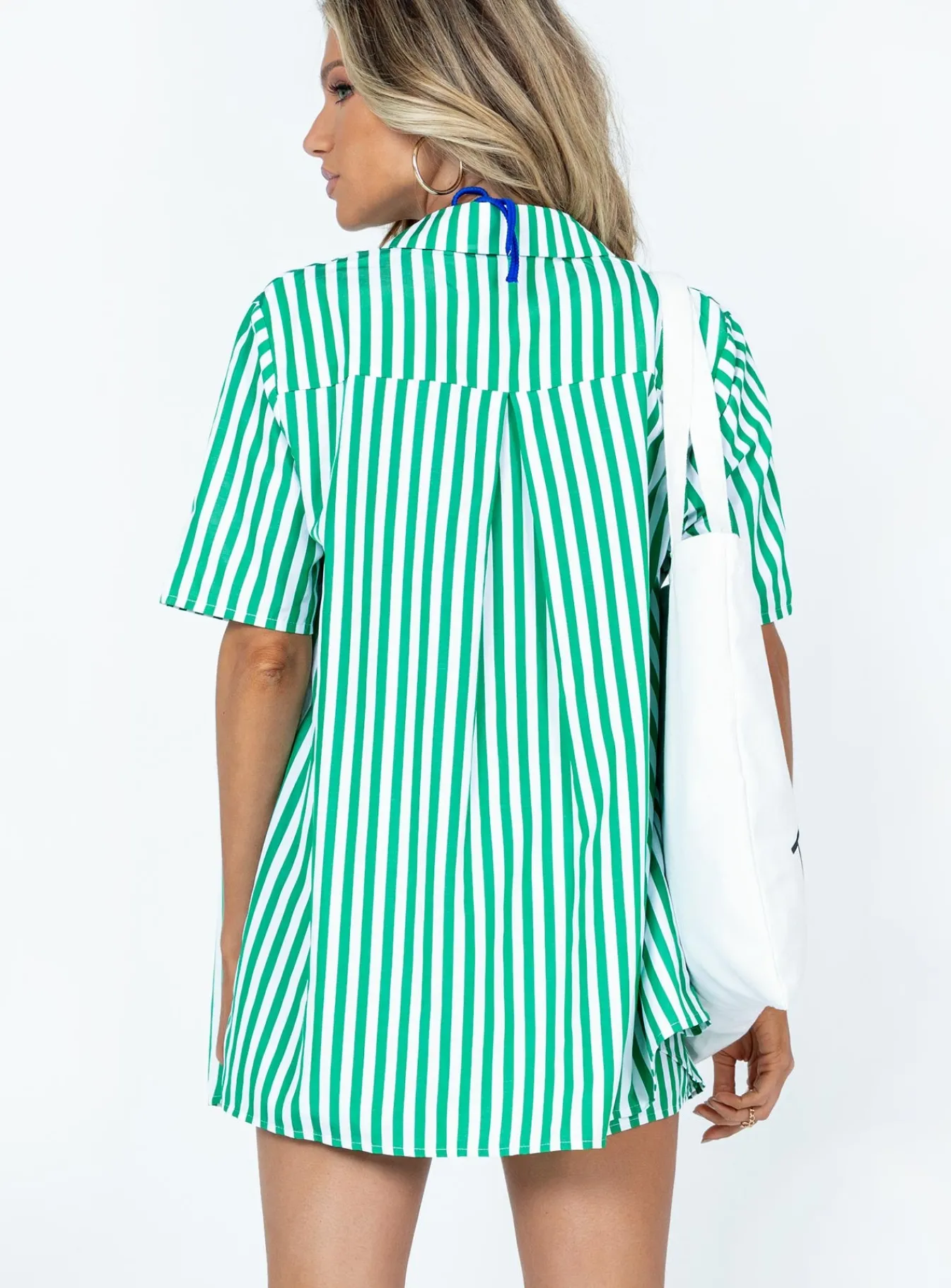 Princess Polly Chloe Short Sleeve Set Green Stripe New
