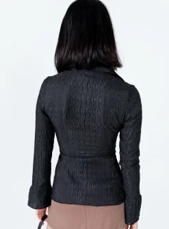 Princess Polly Chrisley Shirt Black Hot