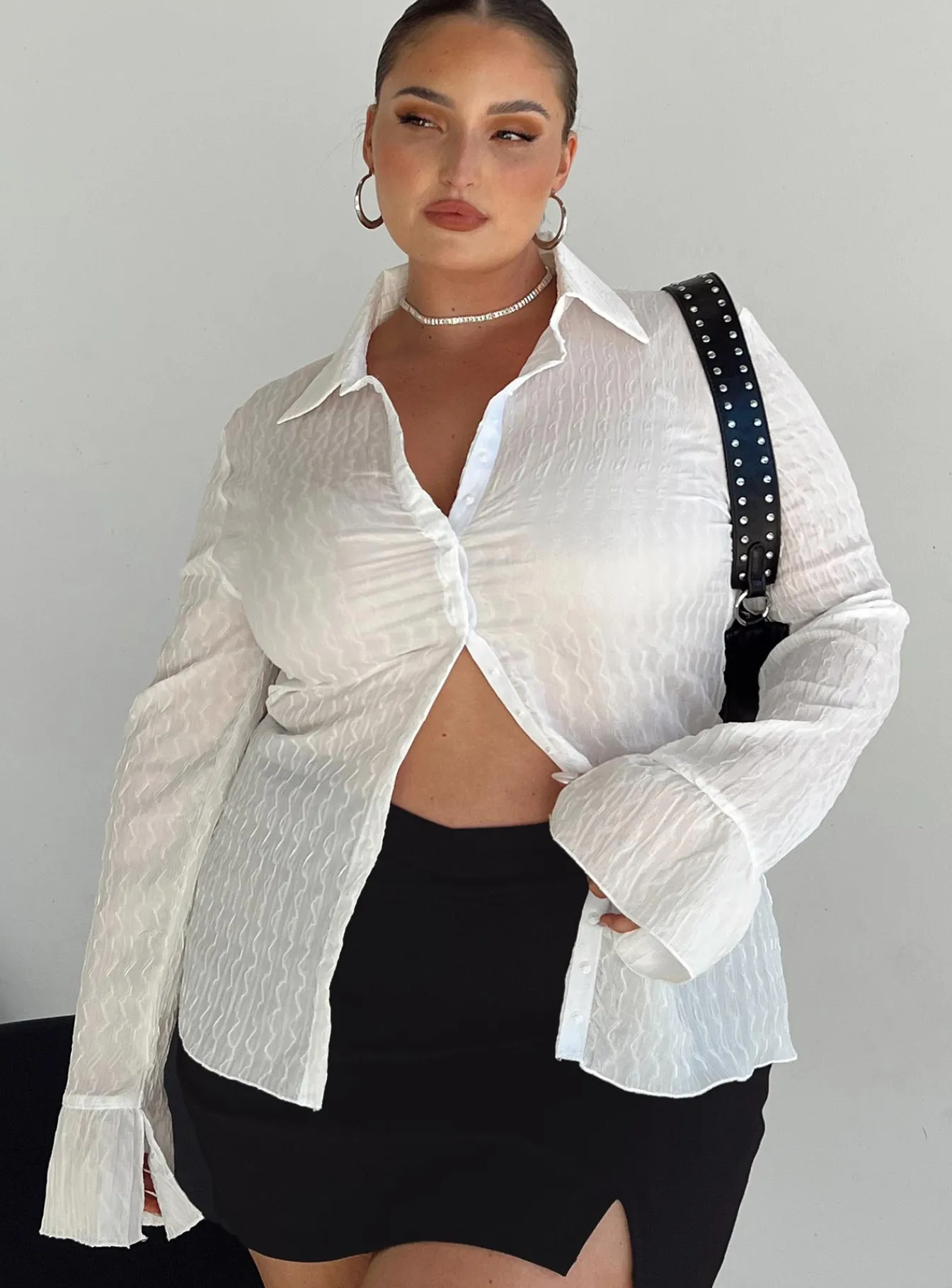 Princess Polly Chrisley Shirtcurve White Clearance