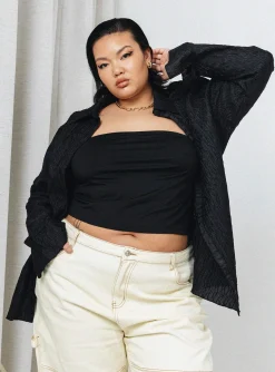 Princess Polly Chrisley Shirtcurve   Black Shop