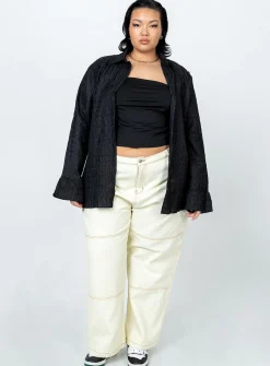 Princess Polly Chrisley Shirtcurve   Black Shop