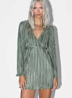 Princess Polly Cindie Mini Dress  Green Flash Sale
