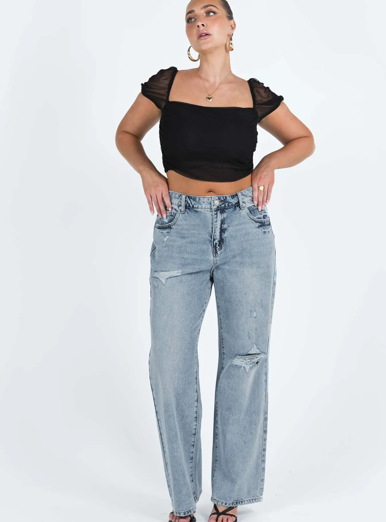 Princess Polly City Lights Crop Top Black Cheap
