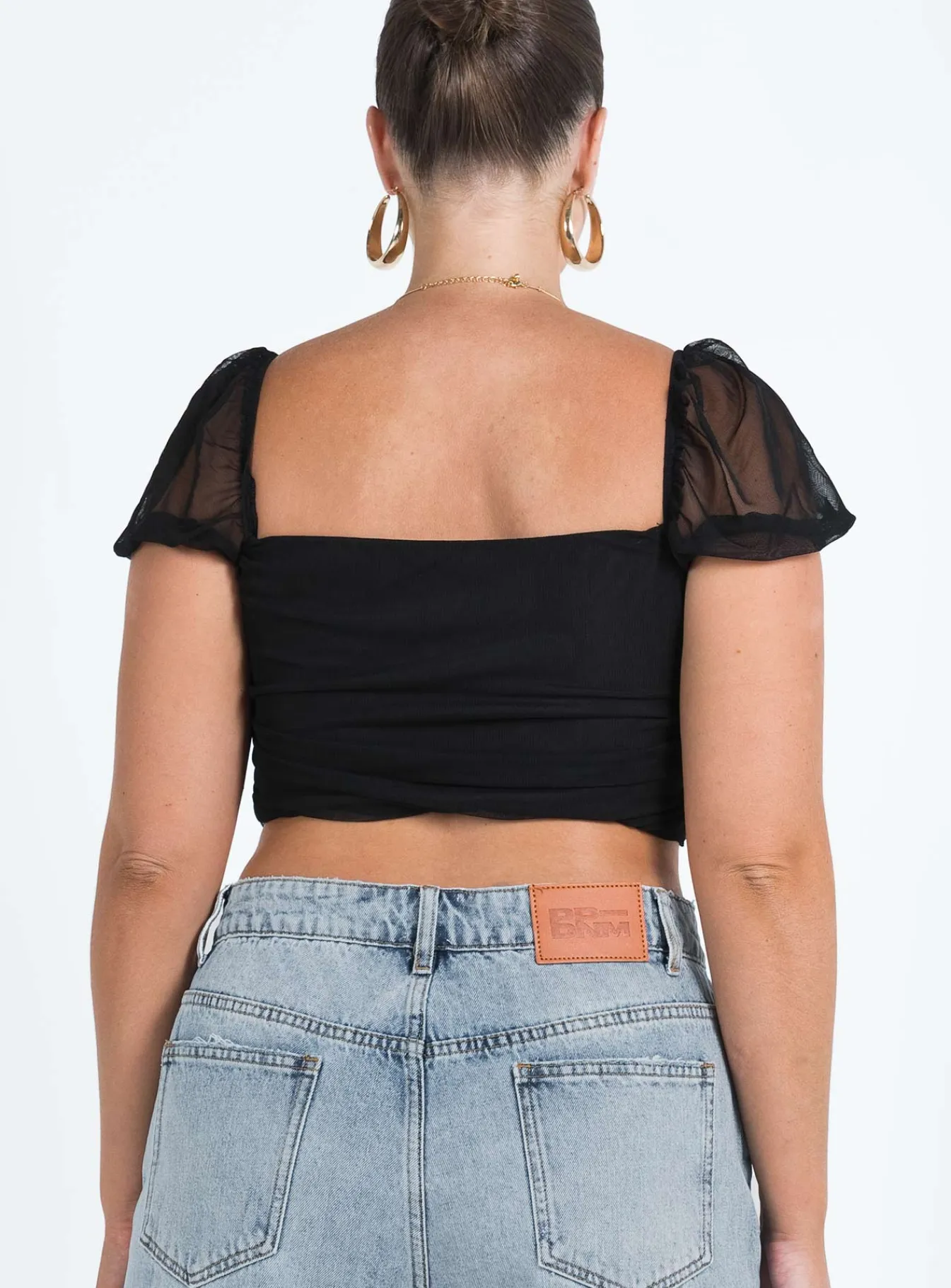 Princess Polly City Lights Crop Top Black Cheap