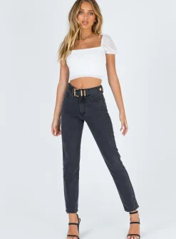 Princess Polly City Lights Crop Top  White New