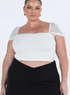 Princess Polly City Lights Crop Topcurve   White Best Sale