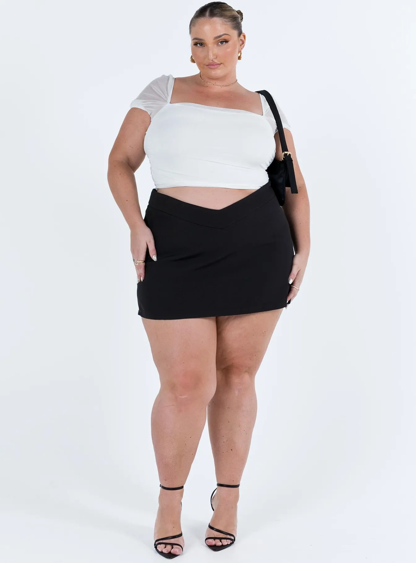 Princess Polly City Lights Crop Topcurve White Best Sale