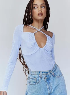 Princess Polly Claire Bodysuit  Blue New