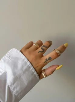 Princess Polly Claremont Ring Pack   Gold Fashion