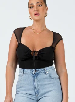 Princess Polly Clarendon Bodysuit  Black Outlet