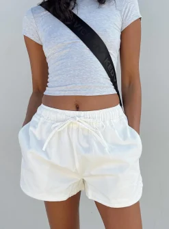 Princess Polly Clark Shorts  White Best Sale