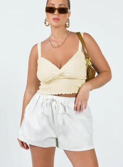 Princess Polly Clark Shorts  White Best Sale