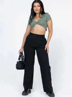 Princess Polly Clarrie Top  Khaki Cheap