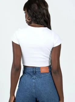 Princess Polly Classic Crop Tee  White Shop