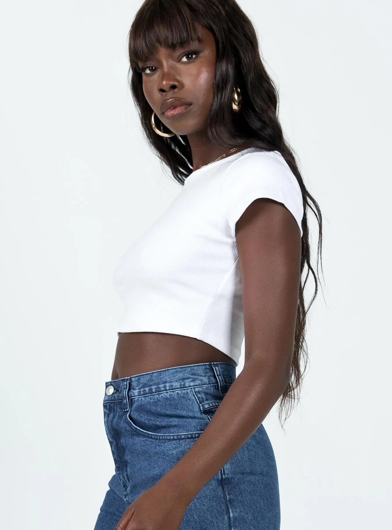 Princess Polly Classic Crop Teepetite White Flash Sale