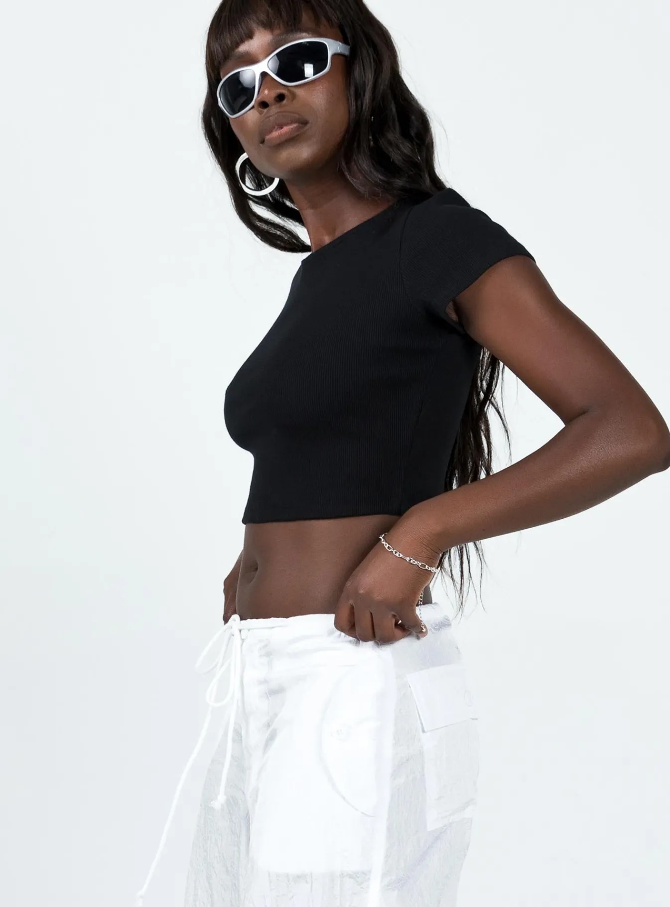 Princess Polly Classic Crop Teetall Black Clearance