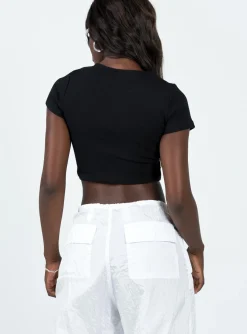 Princess Polly Classic Crop Teetall Black Clearance