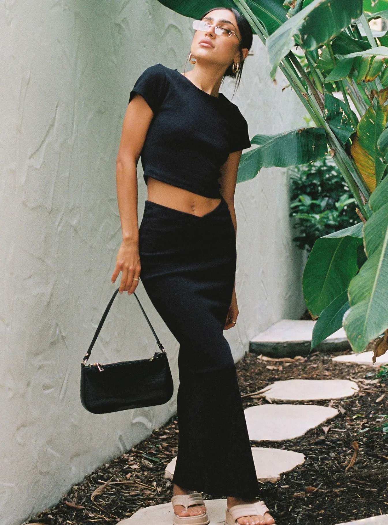 Princess Polly Classic Crop Teetall Black Clearance