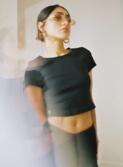 Princess Polly Classic Crop Teetall Black Clearance
