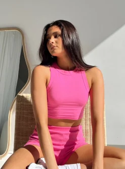 Princess Polly Classic Tank Top  Pink Cheap