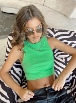 Princess Polly Classic Tank Top  Green Shop