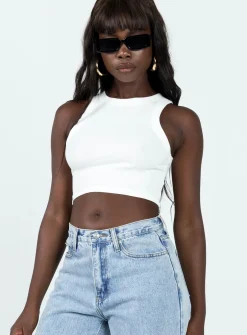 Princess Polly Classic Tank Toptall White Flash Sale