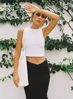 Princess Polly Classic Tank Toptall White Flash Sale