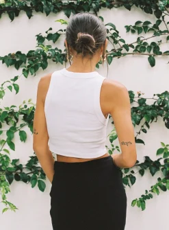 Princess Polly Classic Tank Toptall White Flash Sale