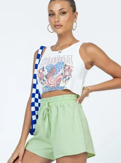 Princess Polly Claudette Gingham Shorts Green Hot