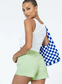 Princess Polly Claudette Gingham Shorts Green Hot