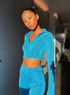 Princess Polly Claudia Set  Blue Flash Sale