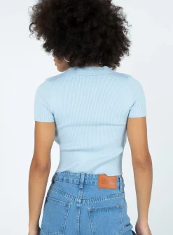 Princess Polly Clayton Top  Blue Best Sale