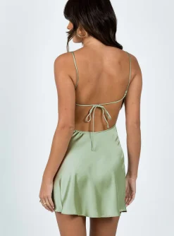 Princess Polly Clemence Mini Dress  Sage Sale