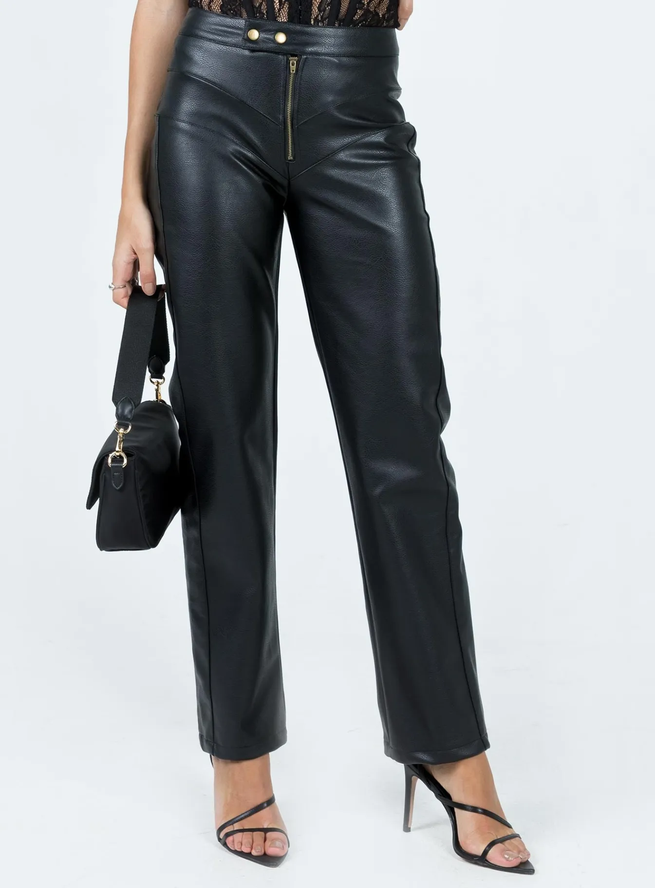 Princess Polly Clipper Pu Pants Black Cheap