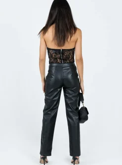 Princess Polly Clipper Pu Pants Black Cheap