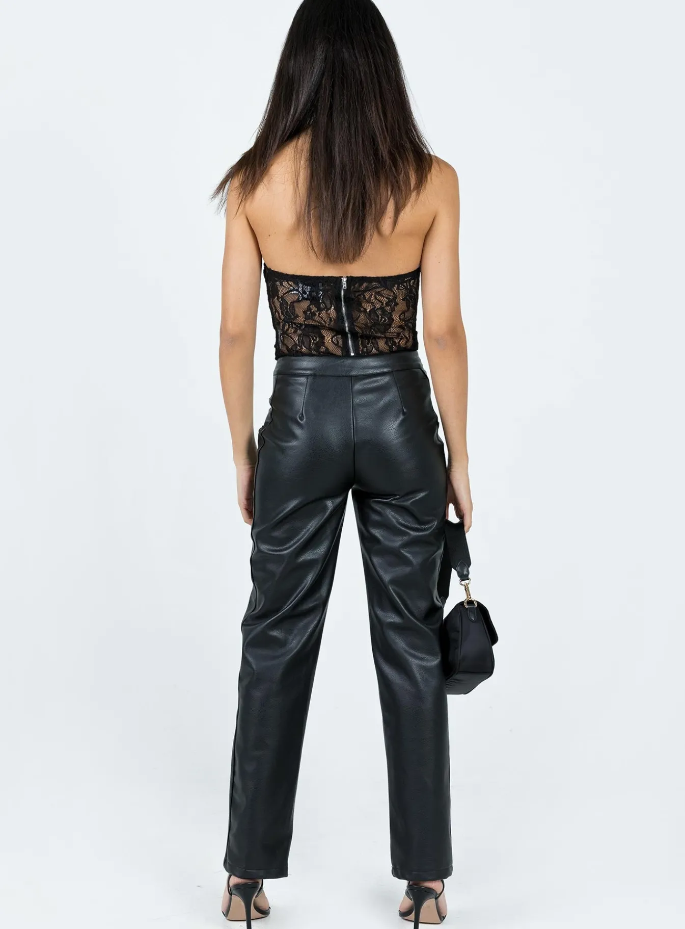 Princess Polly Clipper Pu Pants Black Cheap