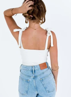 Princess Polly Clove Tie Up Bodysuitpetite   White Best