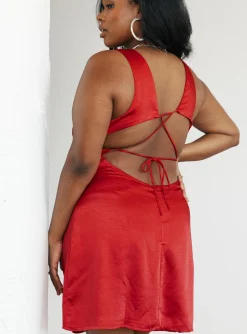 Princess Polly Cobie Mini Dresscurve   Red Hot