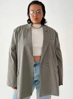 Princess Polly Codi Oversized Blazercurve   Grey Store