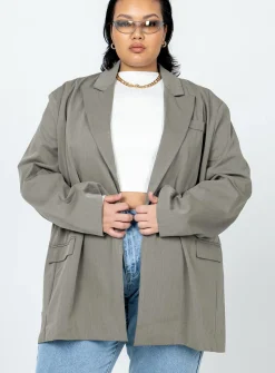 Princess Polly Codi Oversized Blazercurve   Grey Store