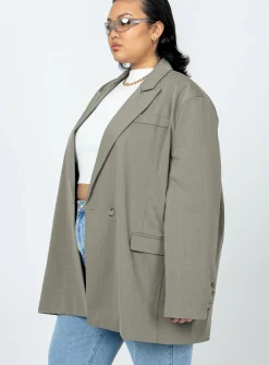 Princess Polly Codi Oversized Blazercurve   Grey Store