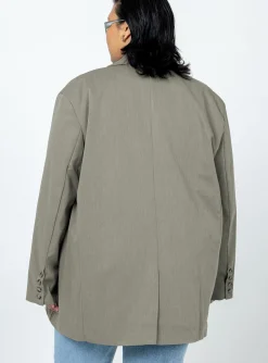 Princess Polly Codi Oversized Blazercurve   Grey Store