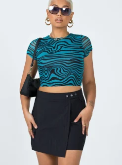 Princess Polly Cole Wrap Mini Skirt  Black Sale