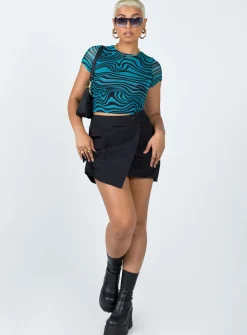 Princess Polly Cole Wrap Mini Skirt  Black Sale